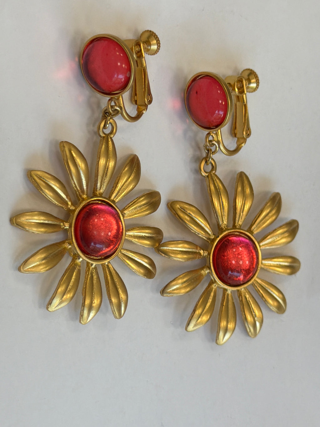 Gold Colored Sun Earrings