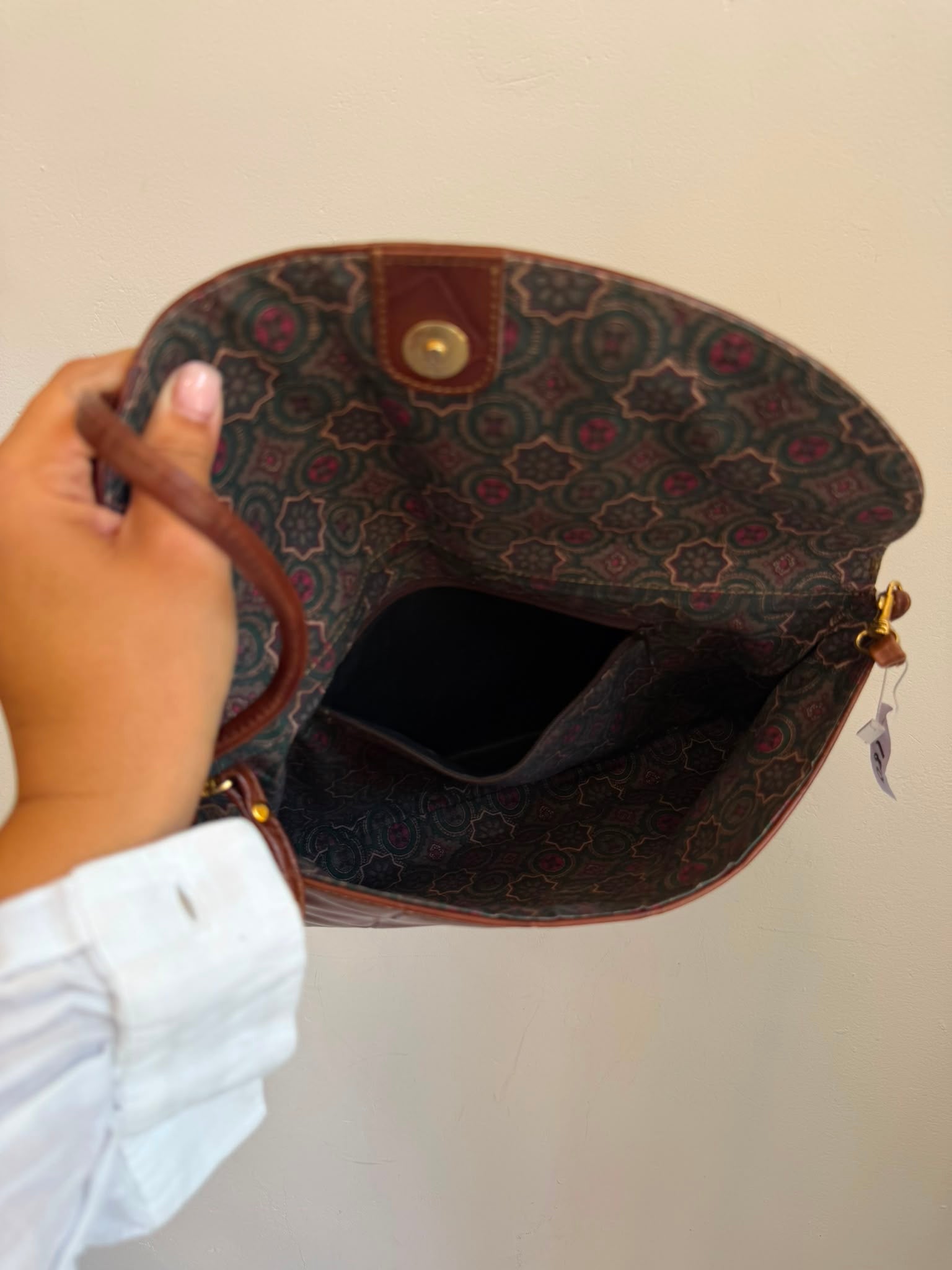 Brown Clutch with gold hardware