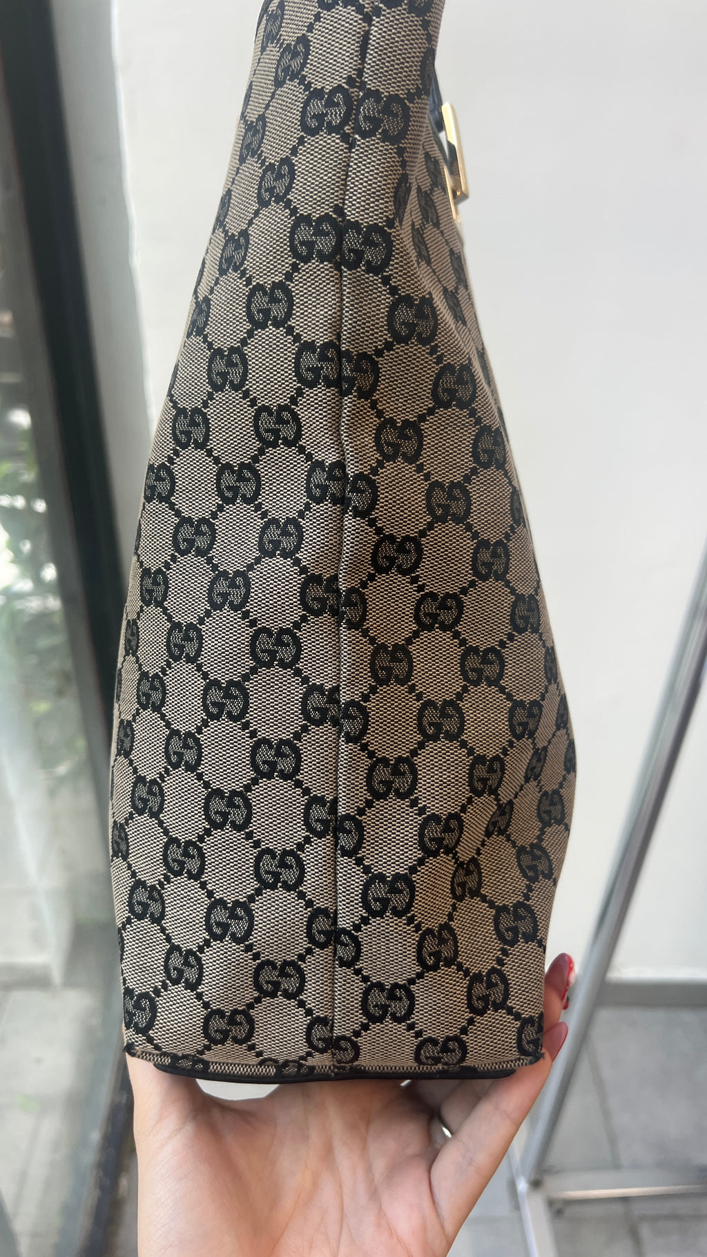 Gucci Canvas Tote Bag in Grey&Black