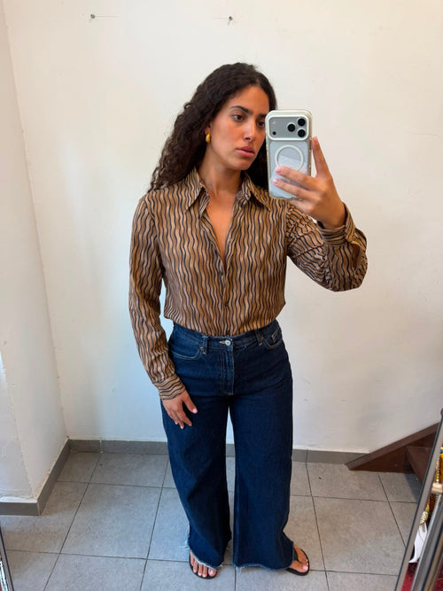 Benneton Bottom-up shirt in Brown M-L