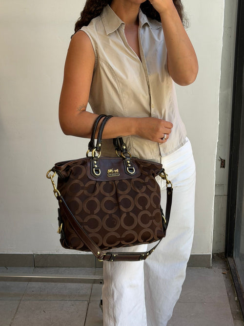 Coach Madison Op Art Julianne in Dark Brown