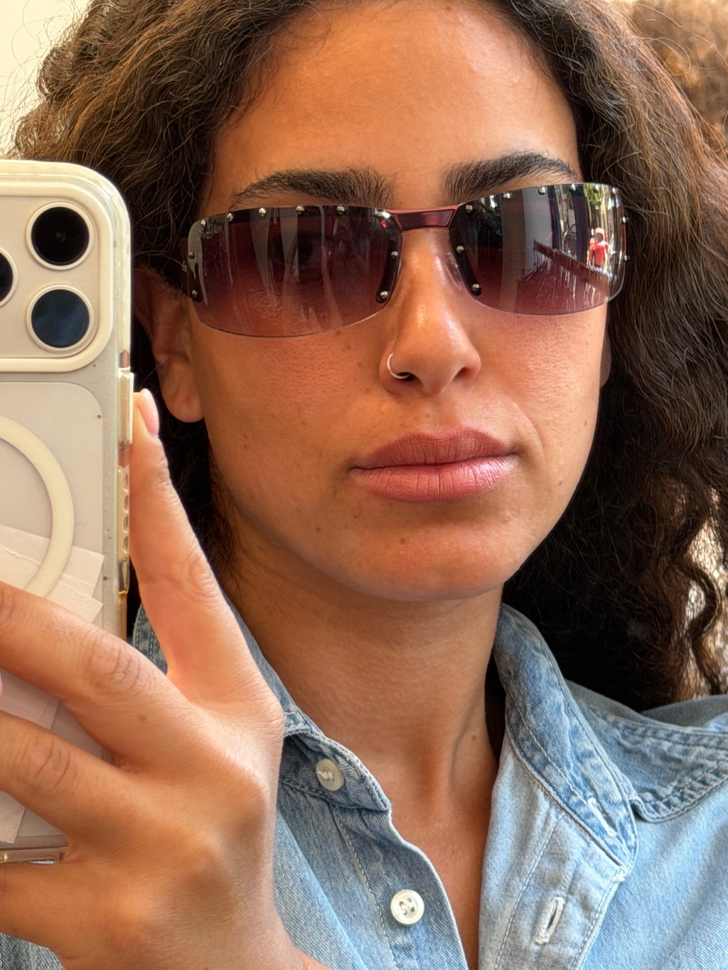 Gucci Studded GG Sunglasses in Dark Purple