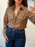 Benneton Bottom-up shirt in Brown M-L