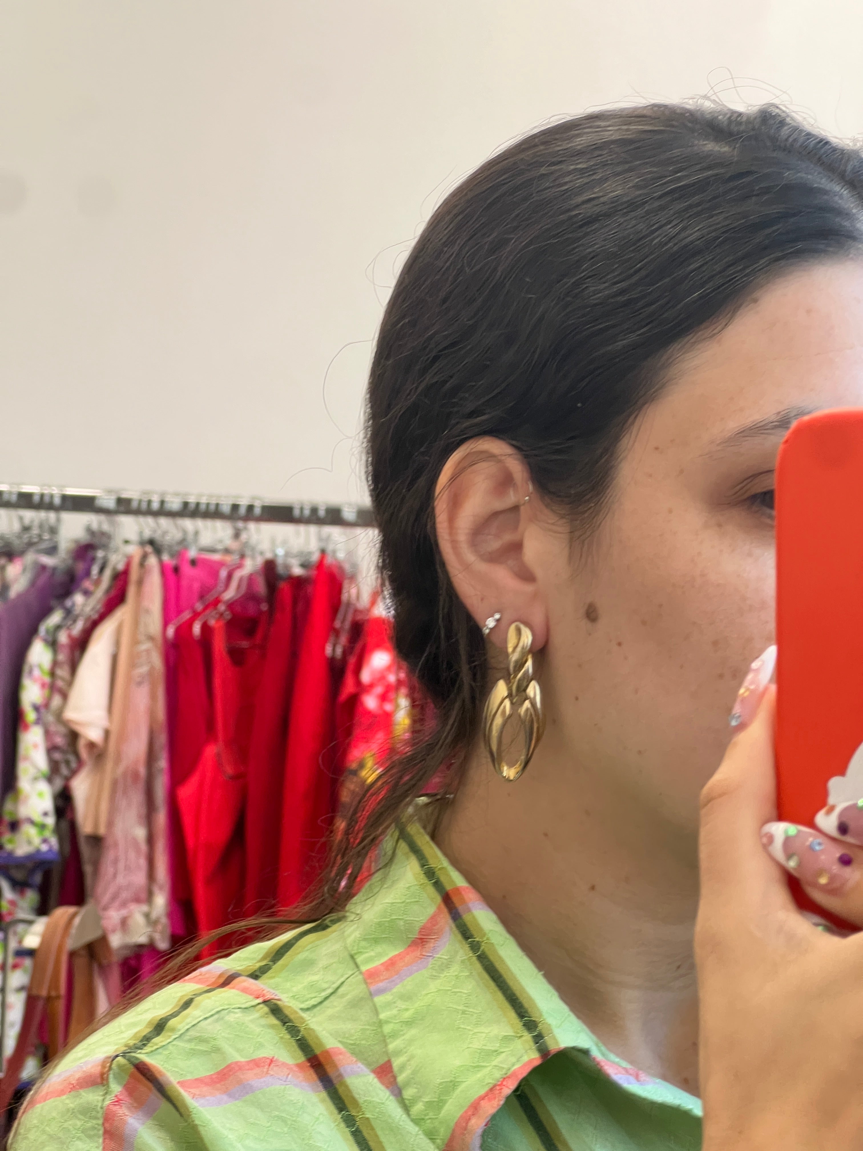 Gold Colored Hanging Earrings