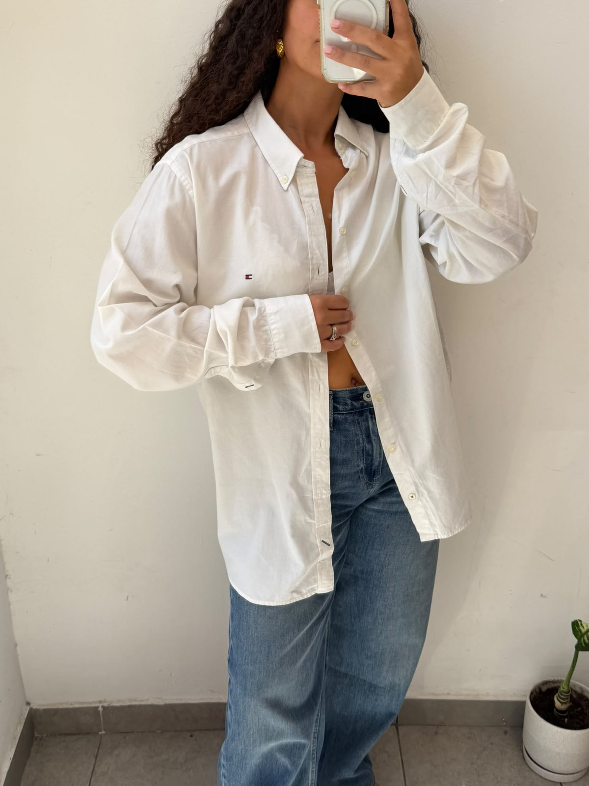 Tommy Hilfiger white button up shirt size XL