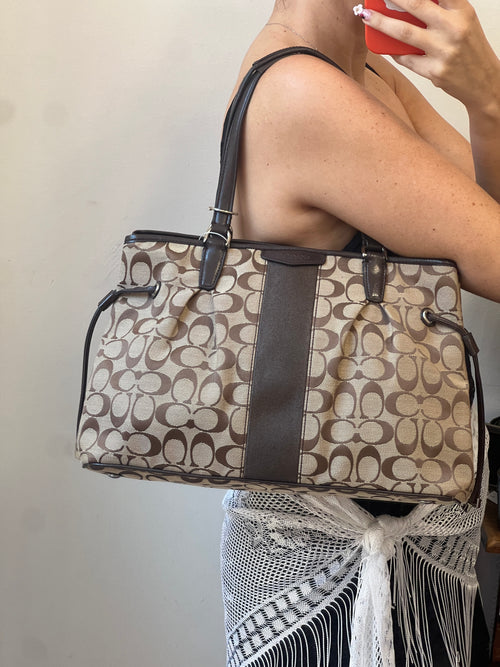 Coach Signature Stripe Drawstring