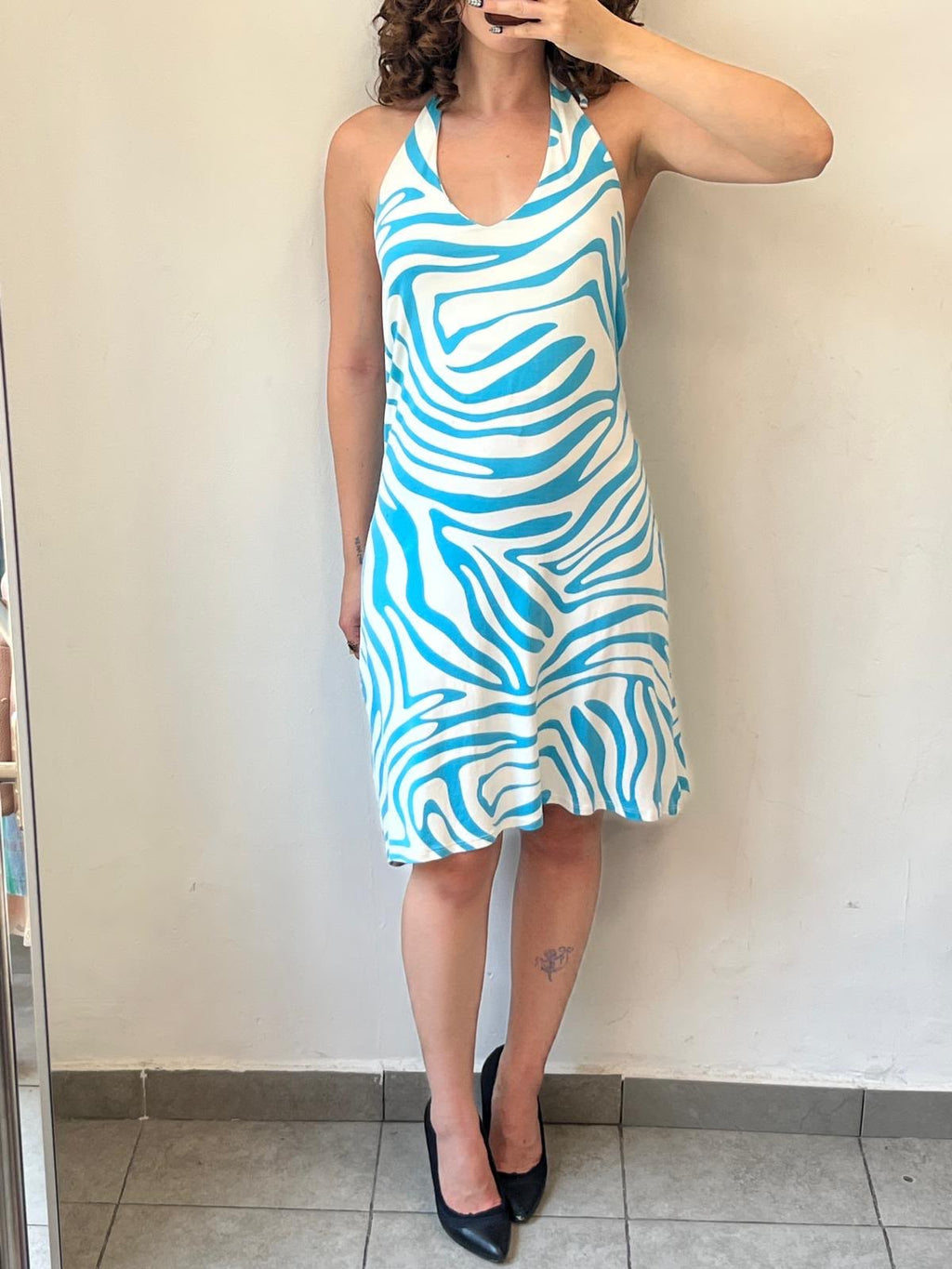 Light Blue Zebra Dress S-M
