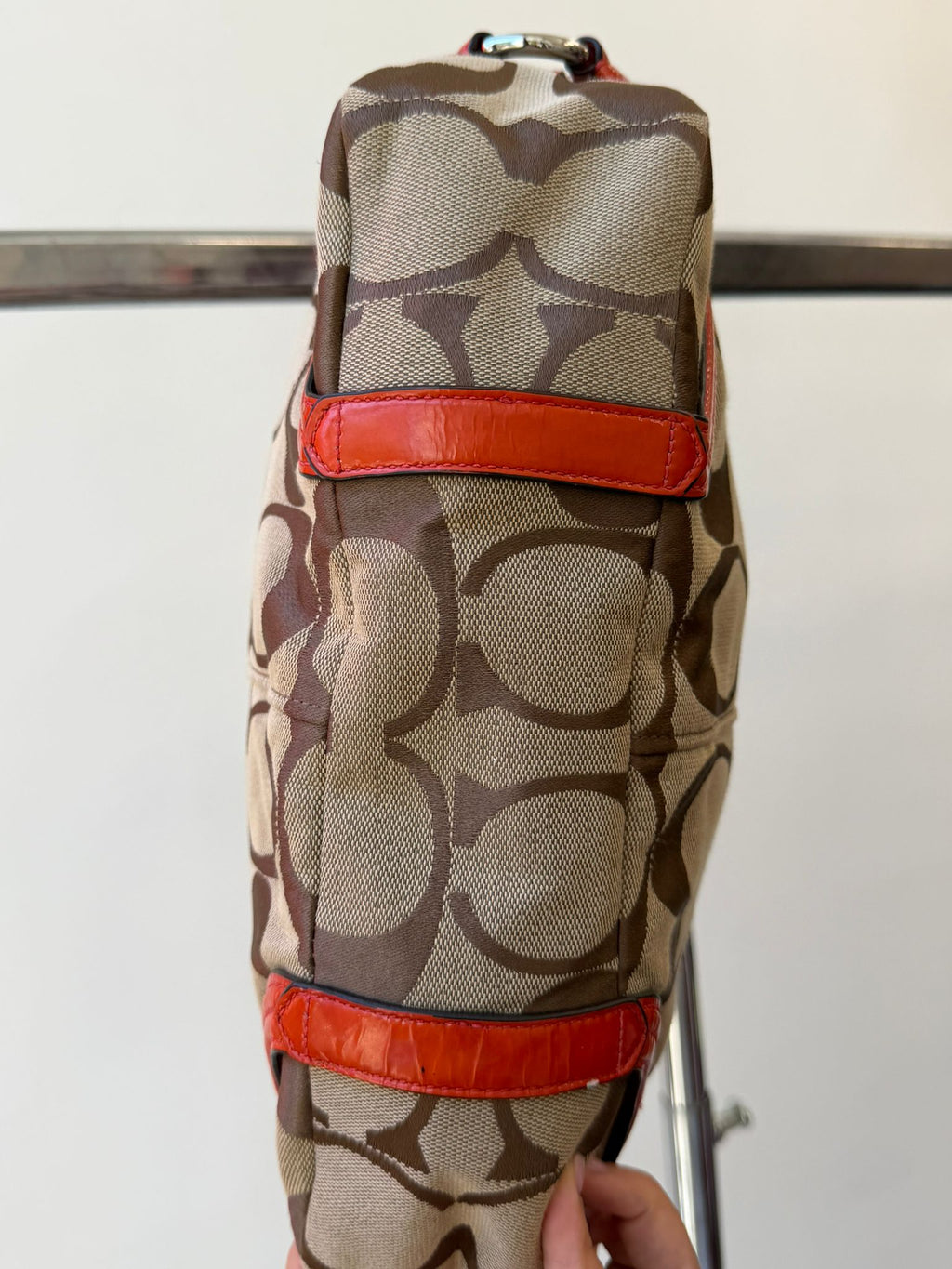 Coach Orange Details Chelsea Signature Hobo