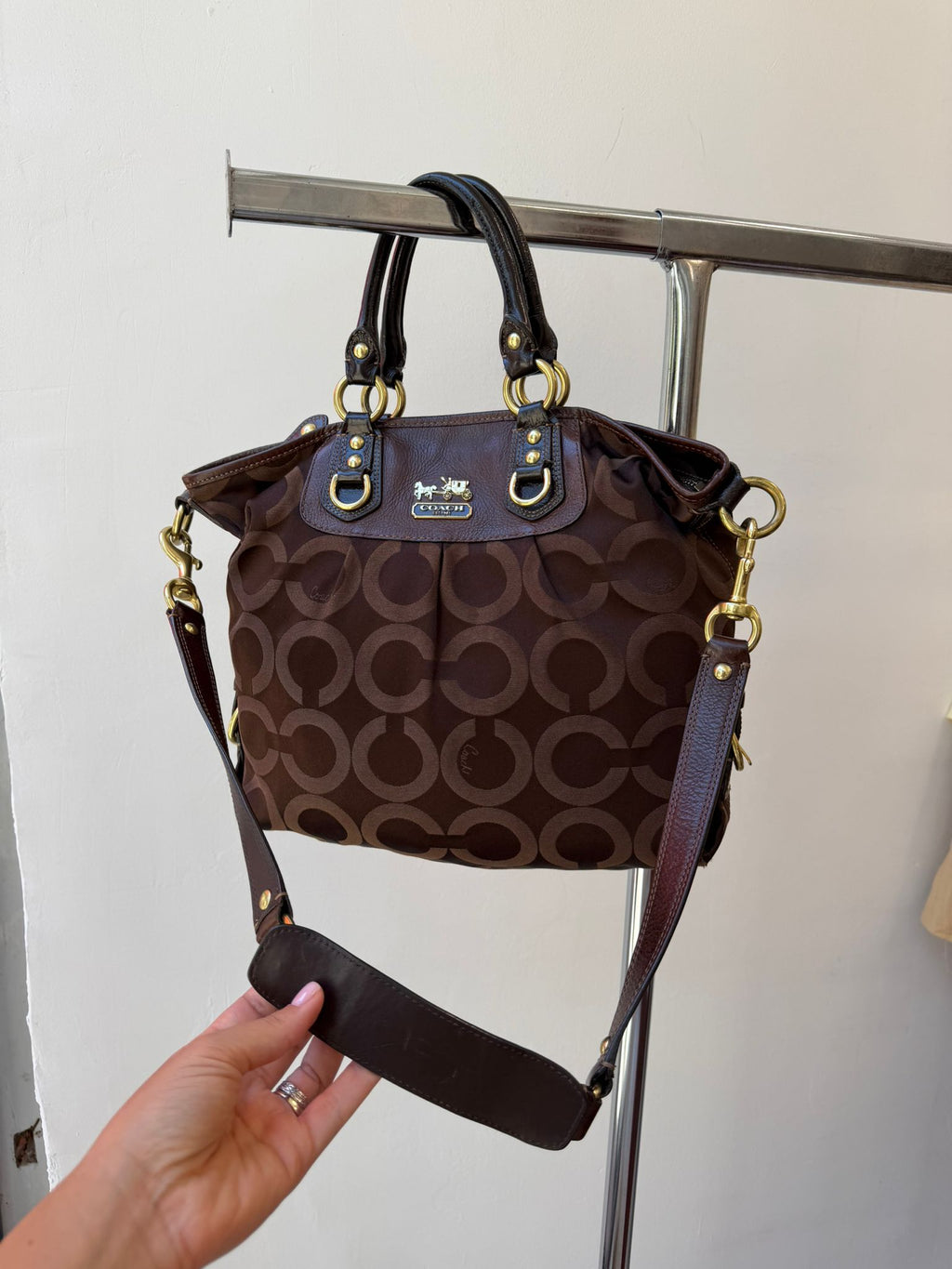 Coach Madison Op Art Julianne in Dark Brown
