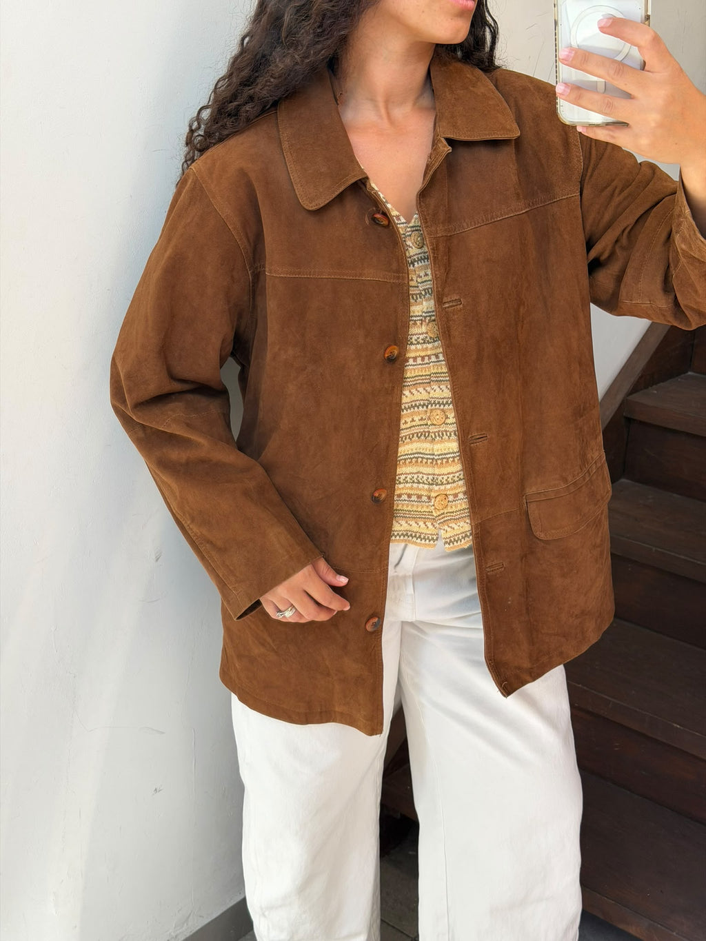 Brown Suede Jacket Size L