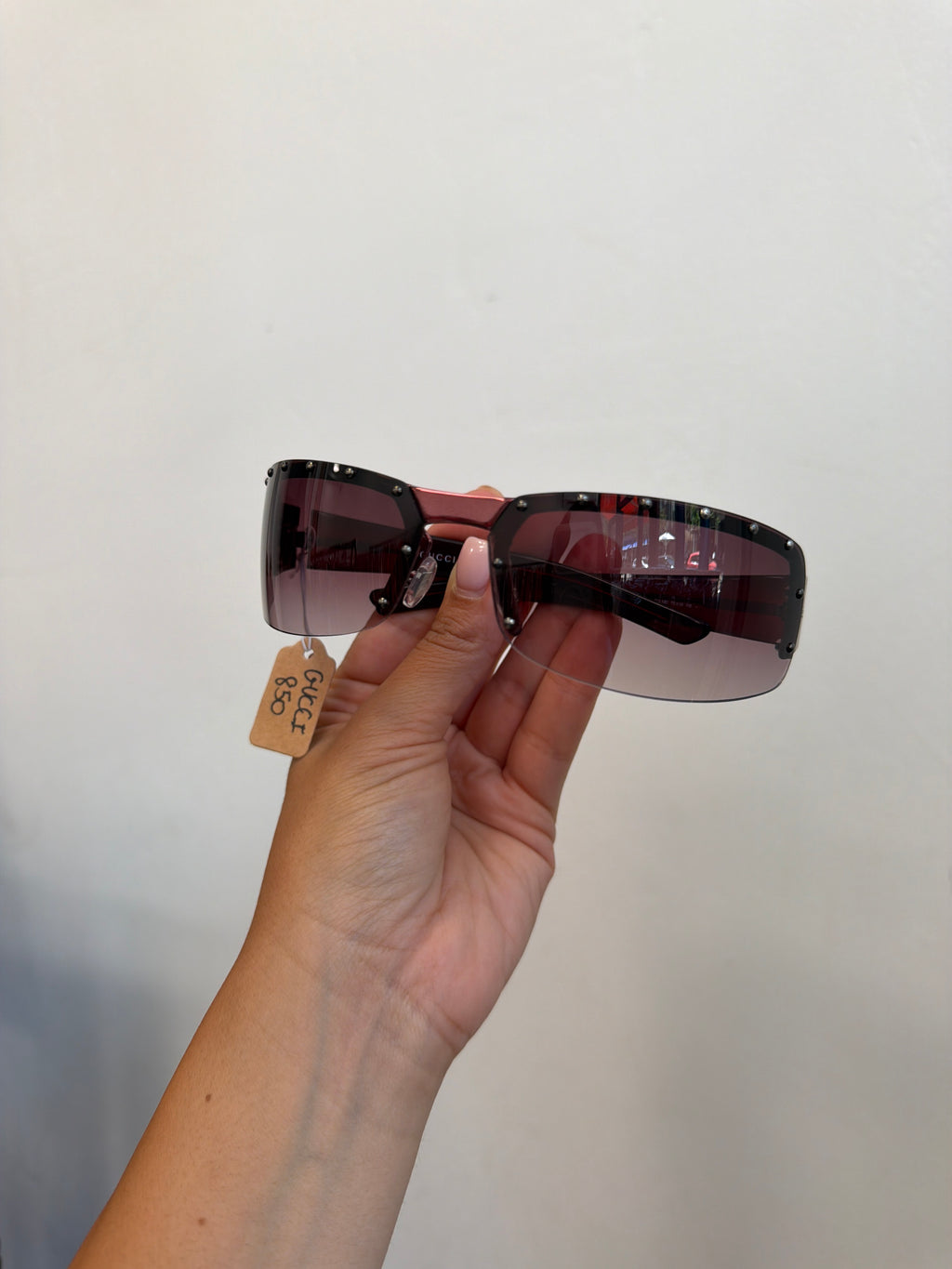 Gucci Studded GG Sunglasses in Dark Purple