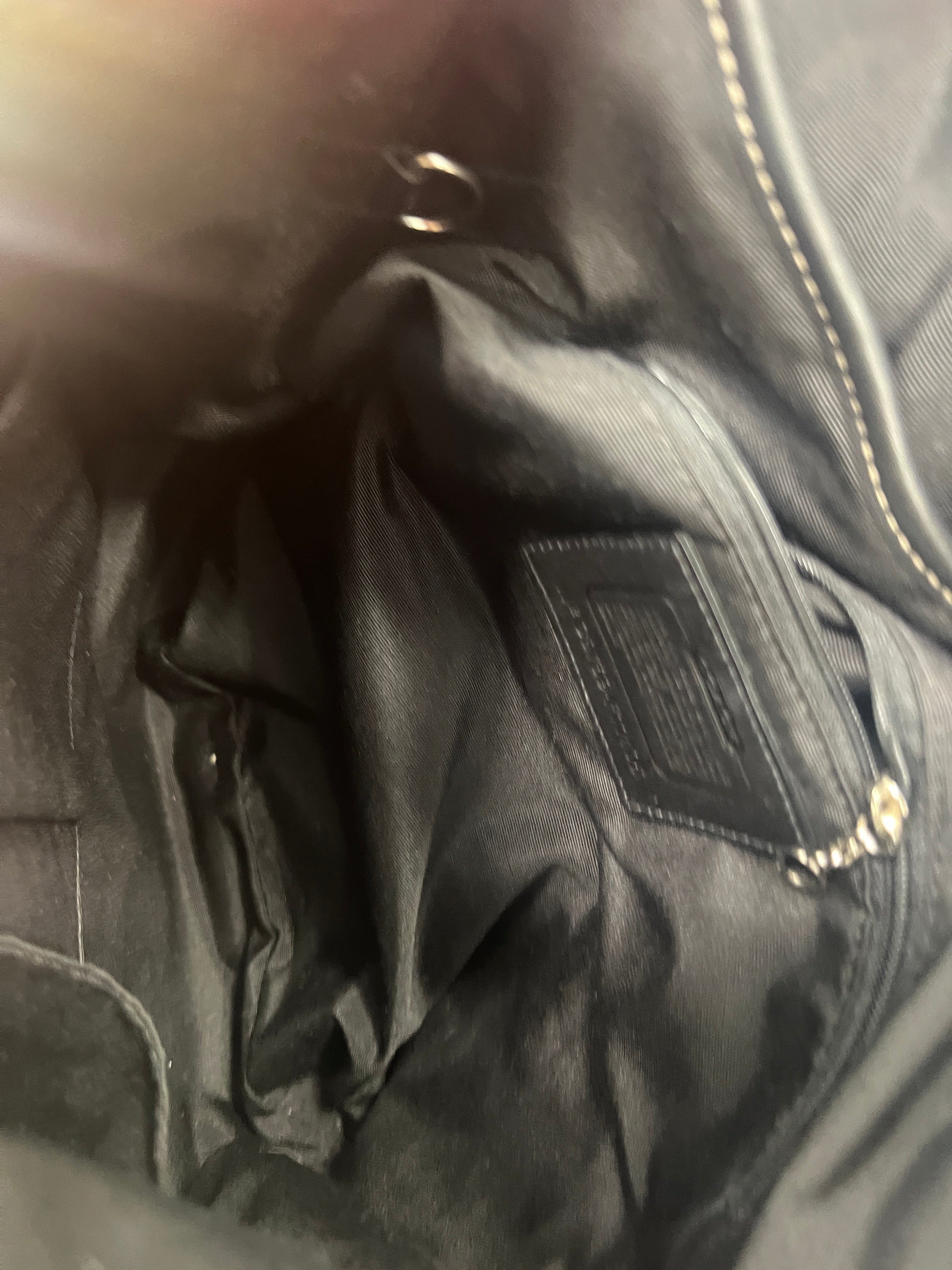Coach Soho Black Signature C Patchwork w/Rivets Shoulder Bag