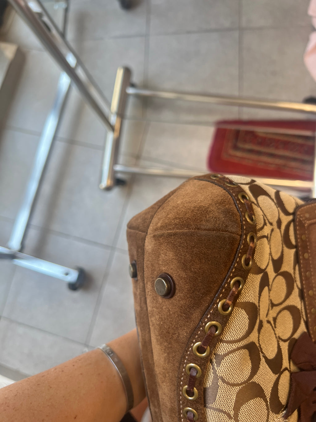 Rare Coach Soho Suede Studded Handbag