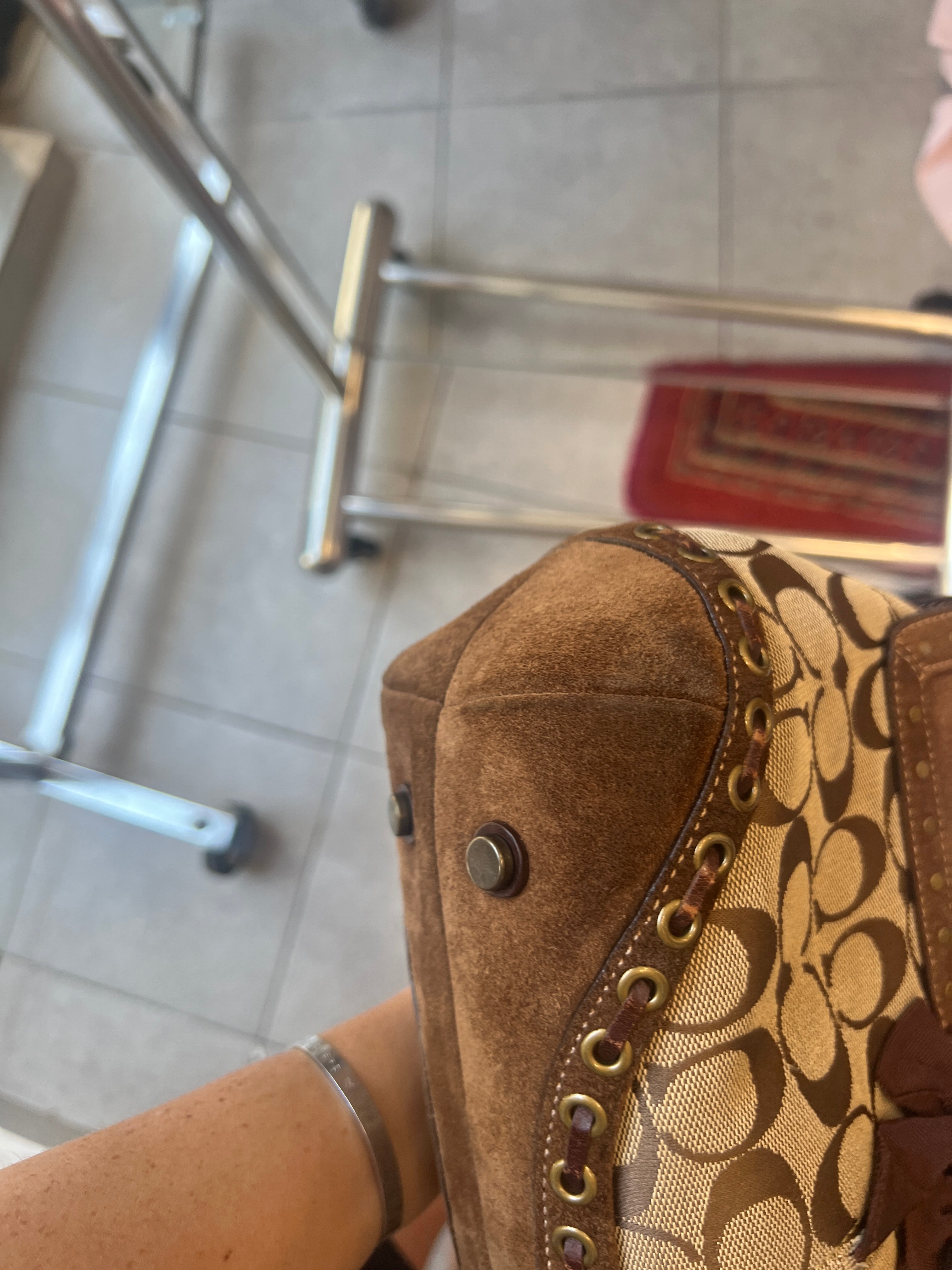 Rare Coach Soho Suede Studded Handbag