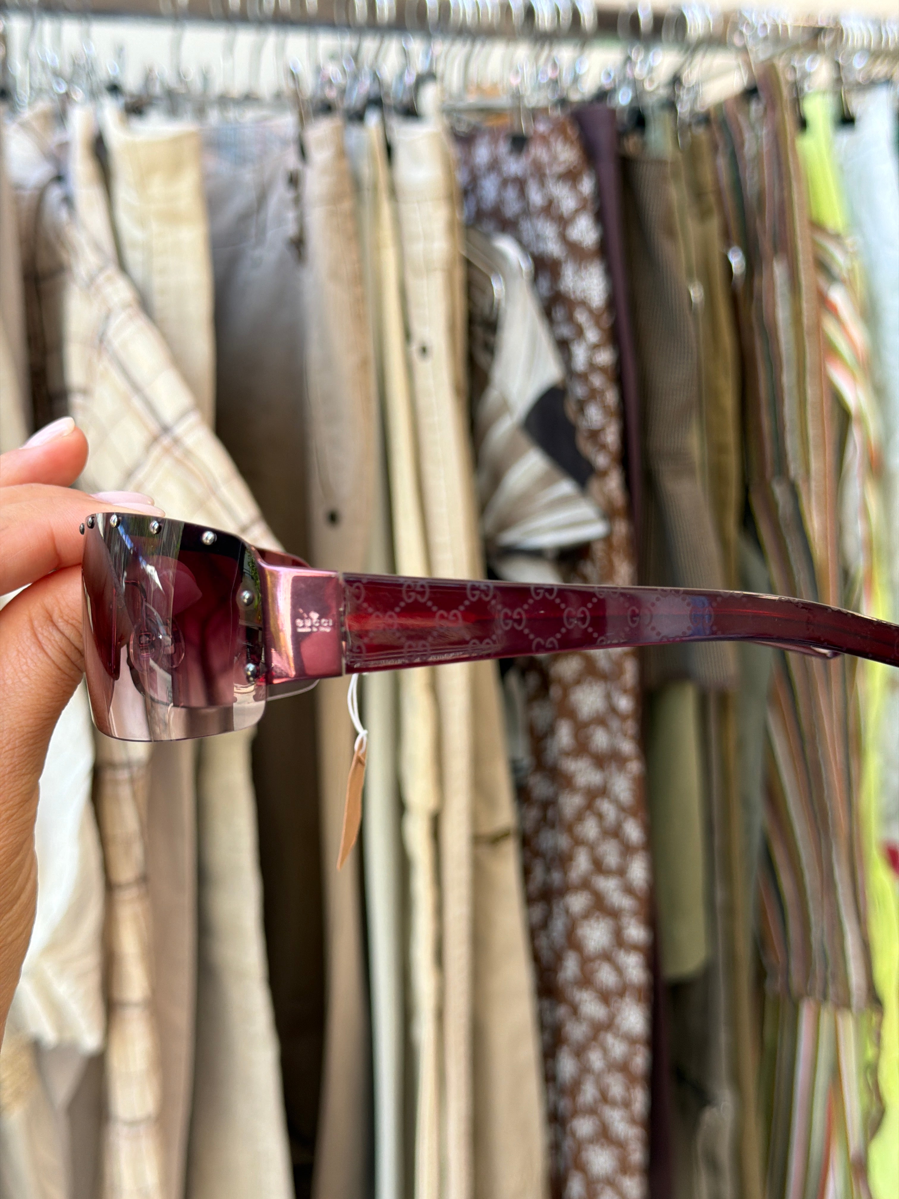 Gucci Studded GG Sunglasses in Dark Purple