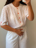 Dotted Botton-up short sleeve shirt L