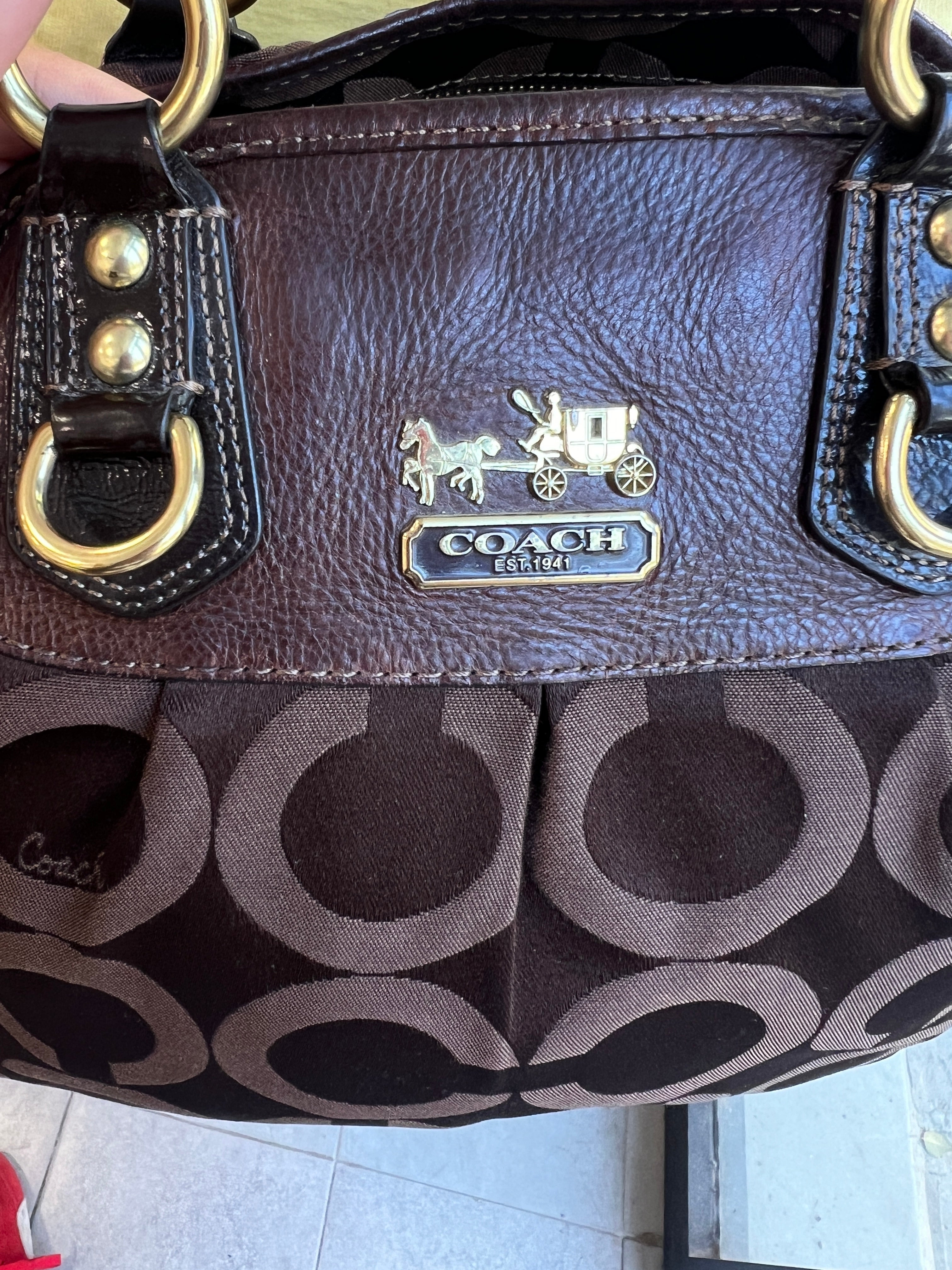 Coach Madison Op Art Julianne in Dark Brown