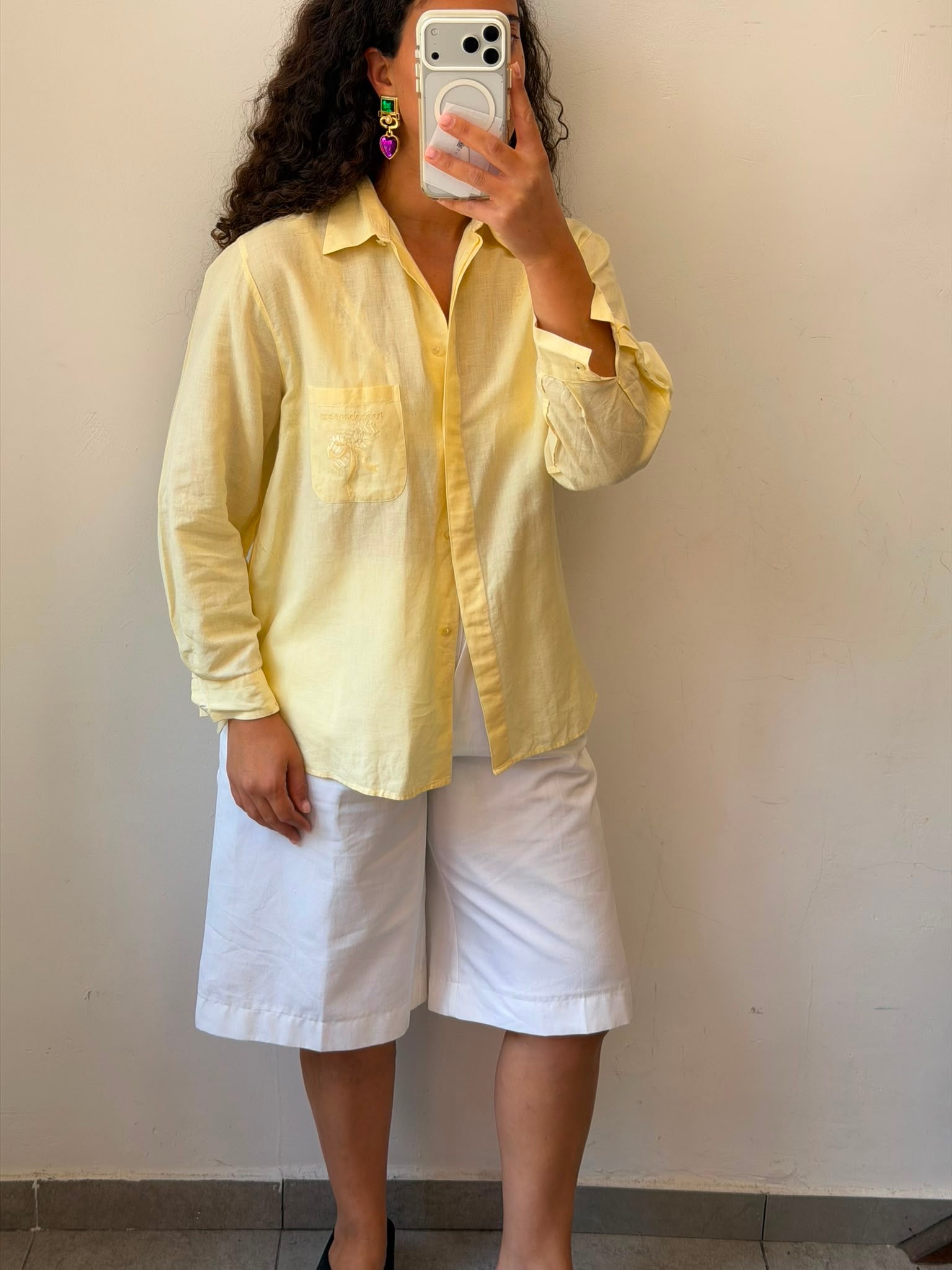 Light Yellow Roccobarocco long sleeve bottom-up L