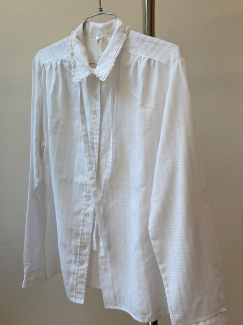 White Botton-up long sleeve shirt S-M