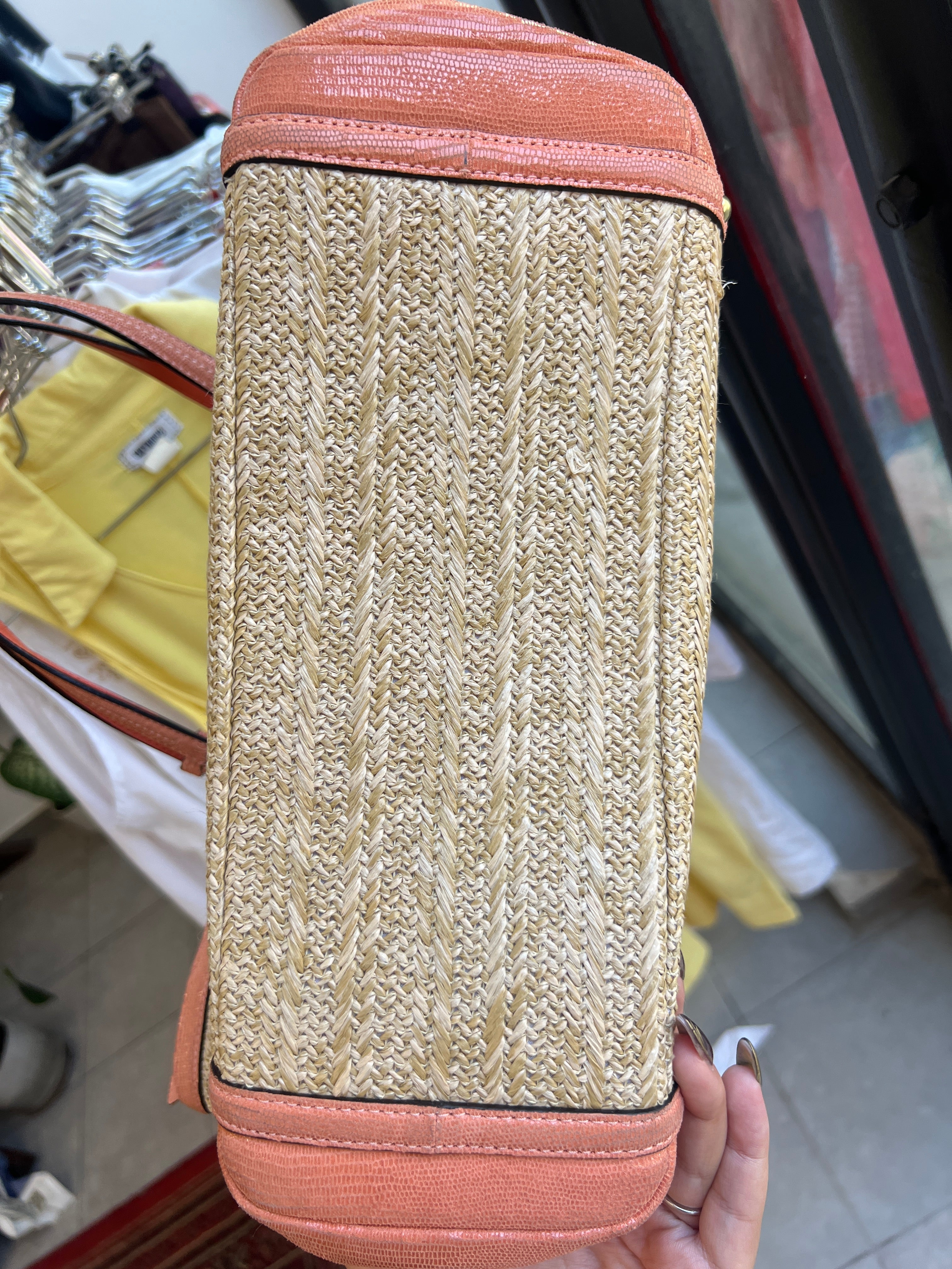 Coach Tote Straw Bag with Orange