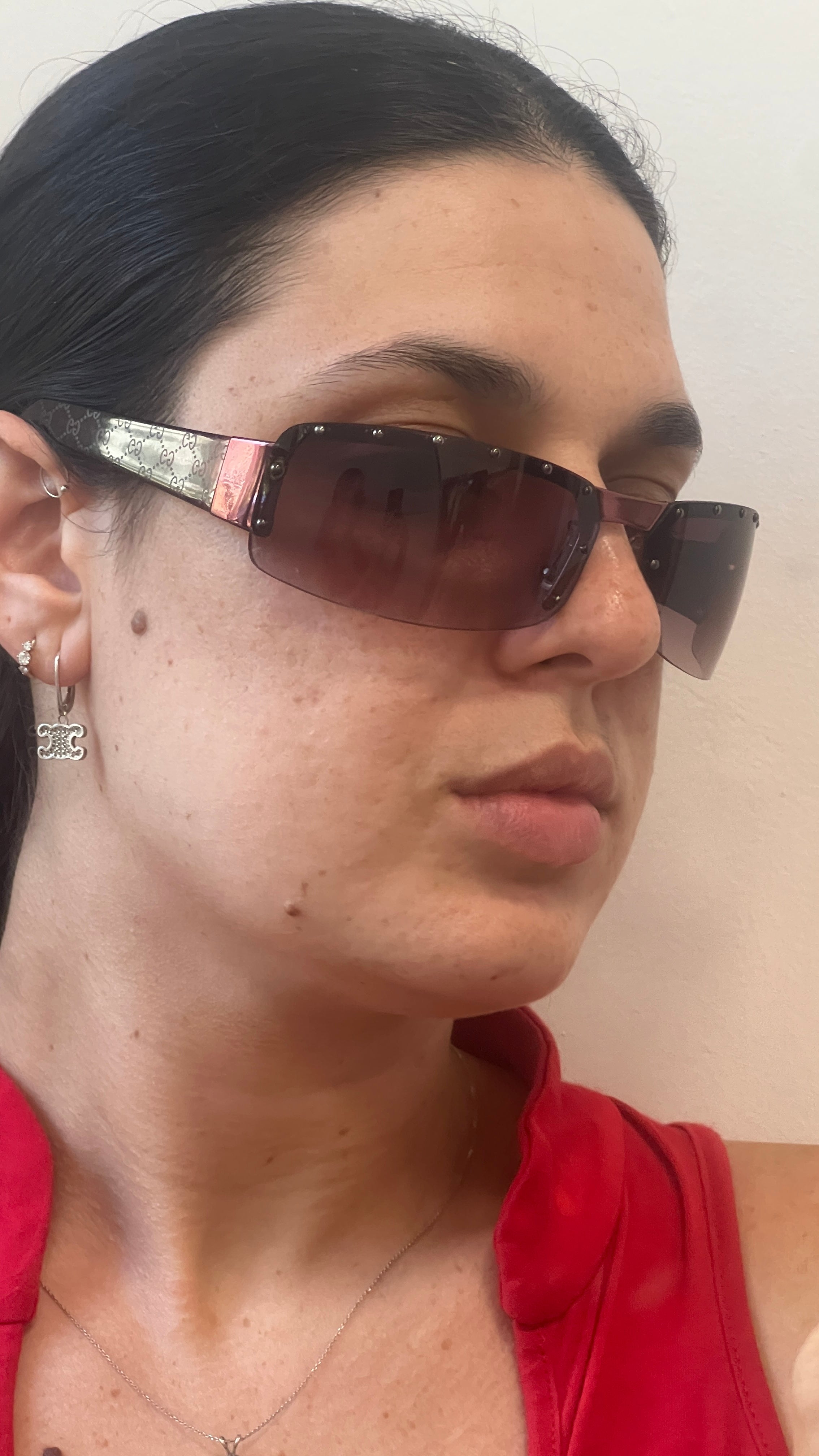 Gucci Studded GG Sunglasses in Dark Purple