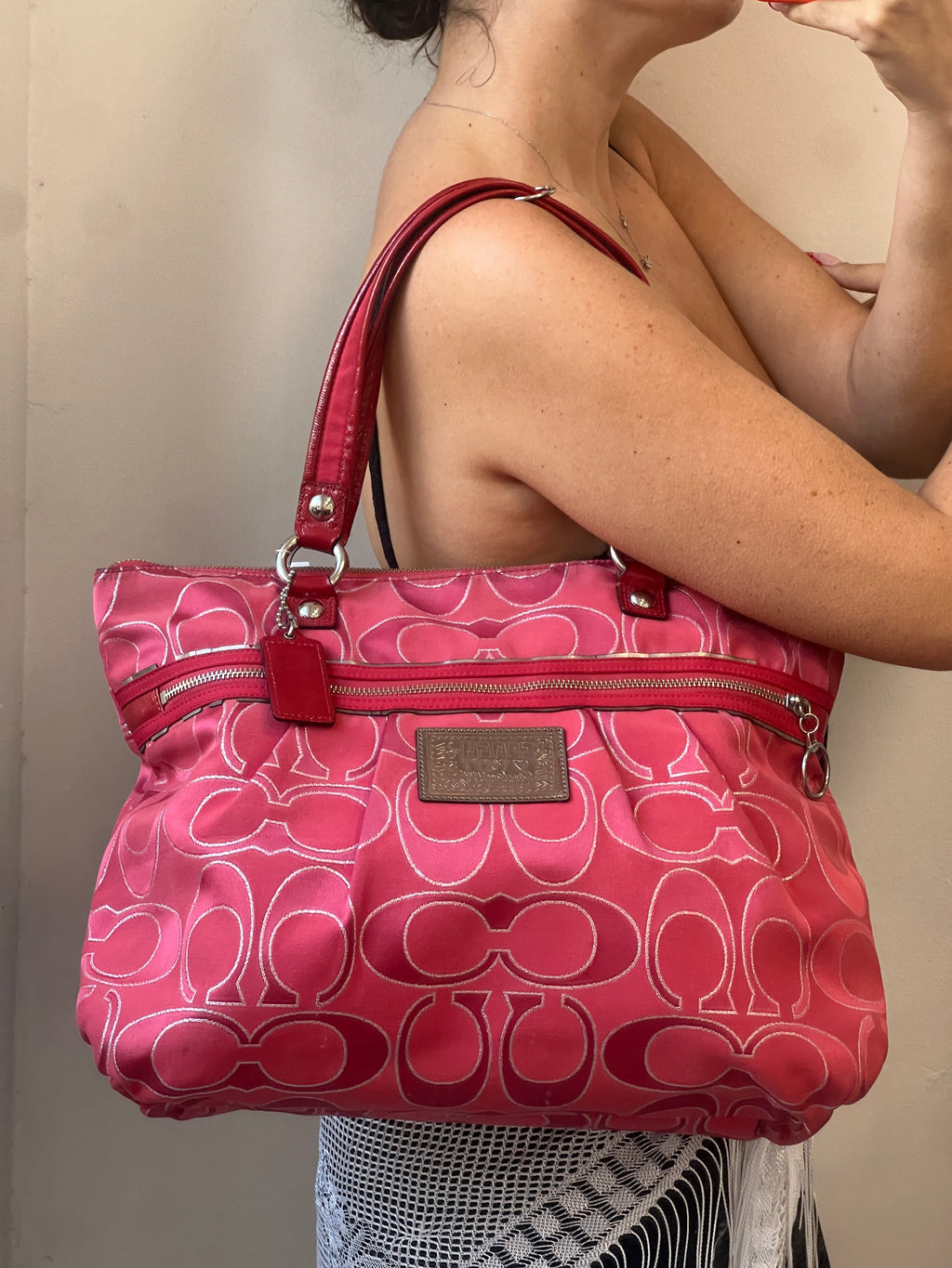 Coach Poppy XL Tote in Pink