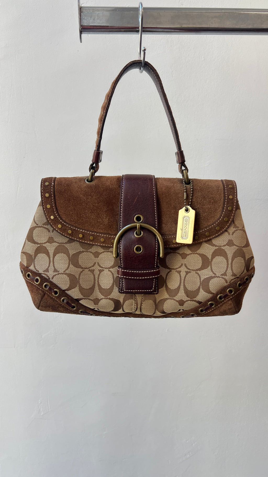 Rare Coach Soho Suede Studded Handbag