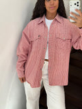 Oversized Red Gingham Western Shirt Size XL
