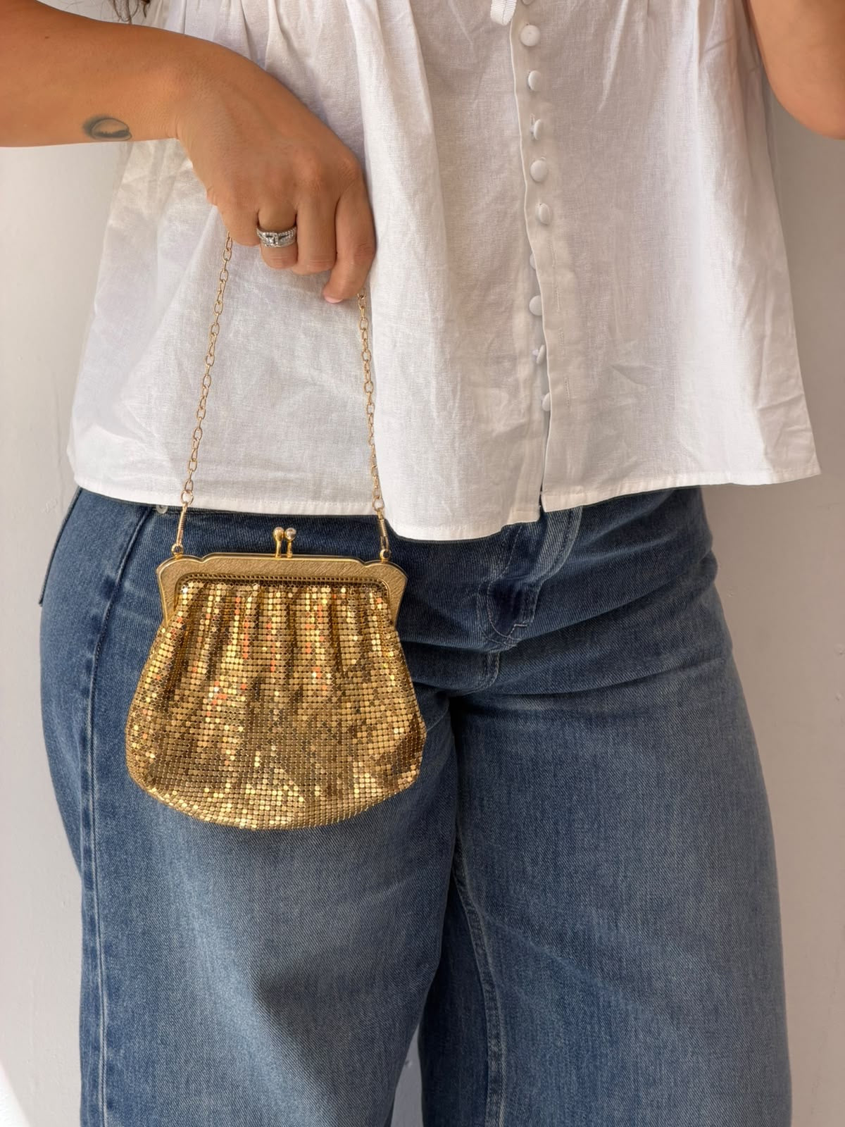 Beeded Bag in Gold