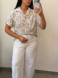 Flowery Botton-up Short Sleeve Shirt