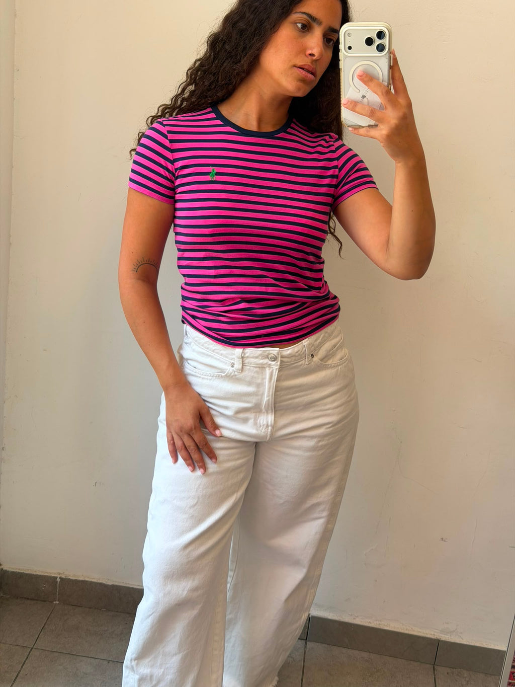 Striped Blue+Pink Ralph Lauren Tee S
