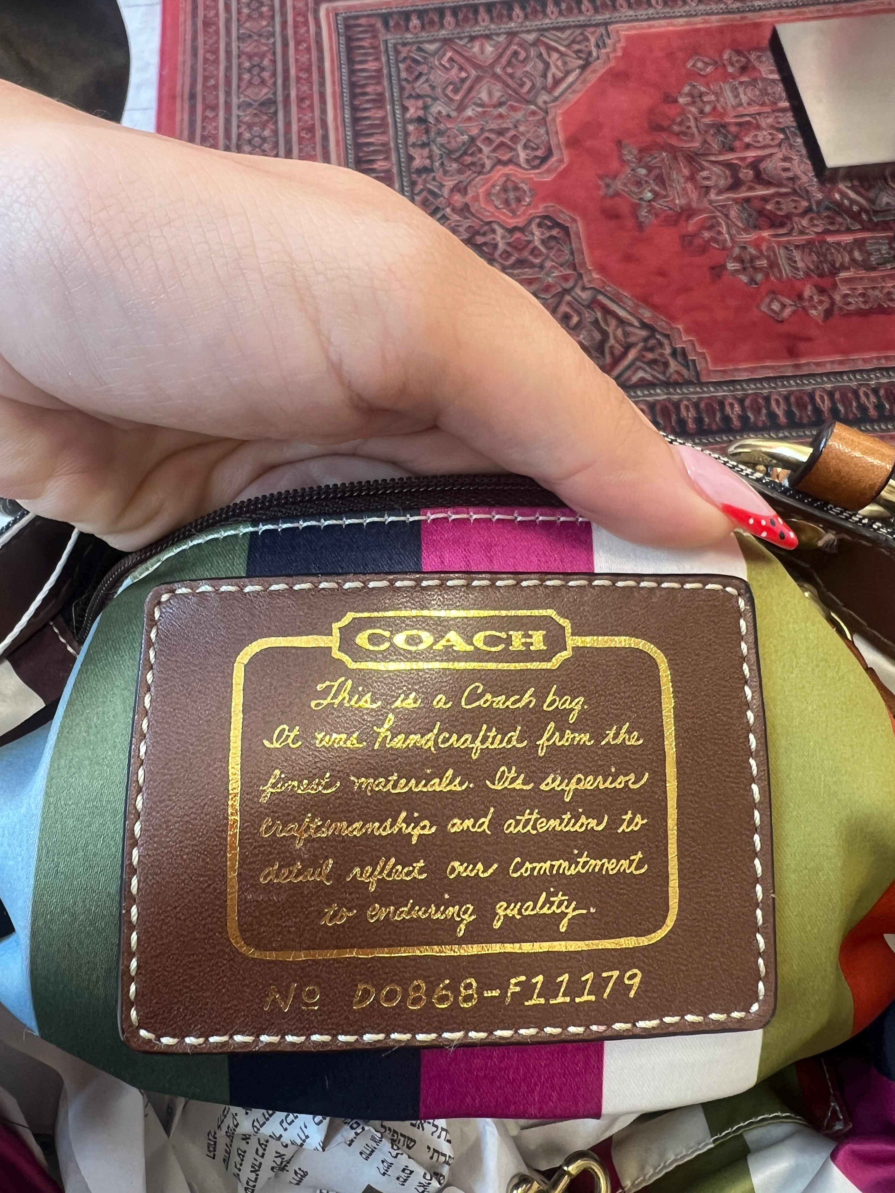 Coach Striped Legacy Denim Signature Tote