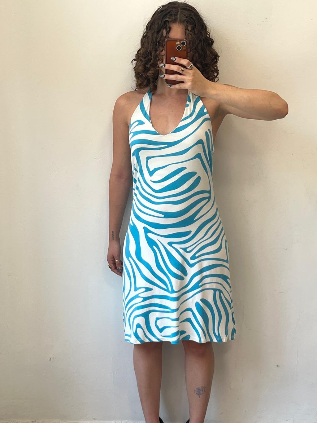 Light Blue Zebra Dress S-M