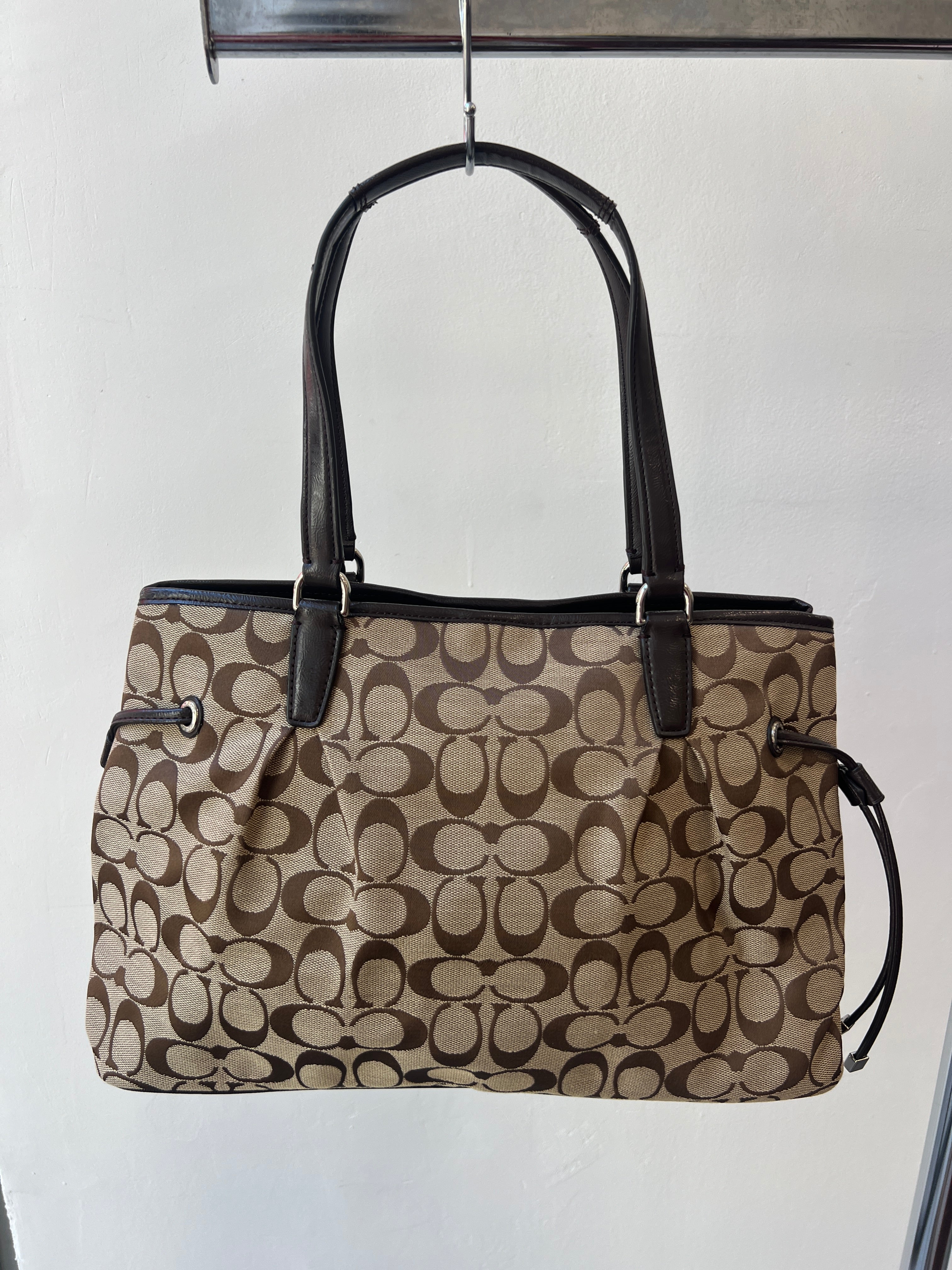 Coach Signature Stripe Drawstring