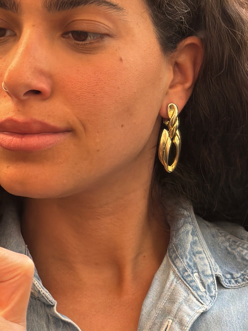 Gold Colored Hanging Earrings