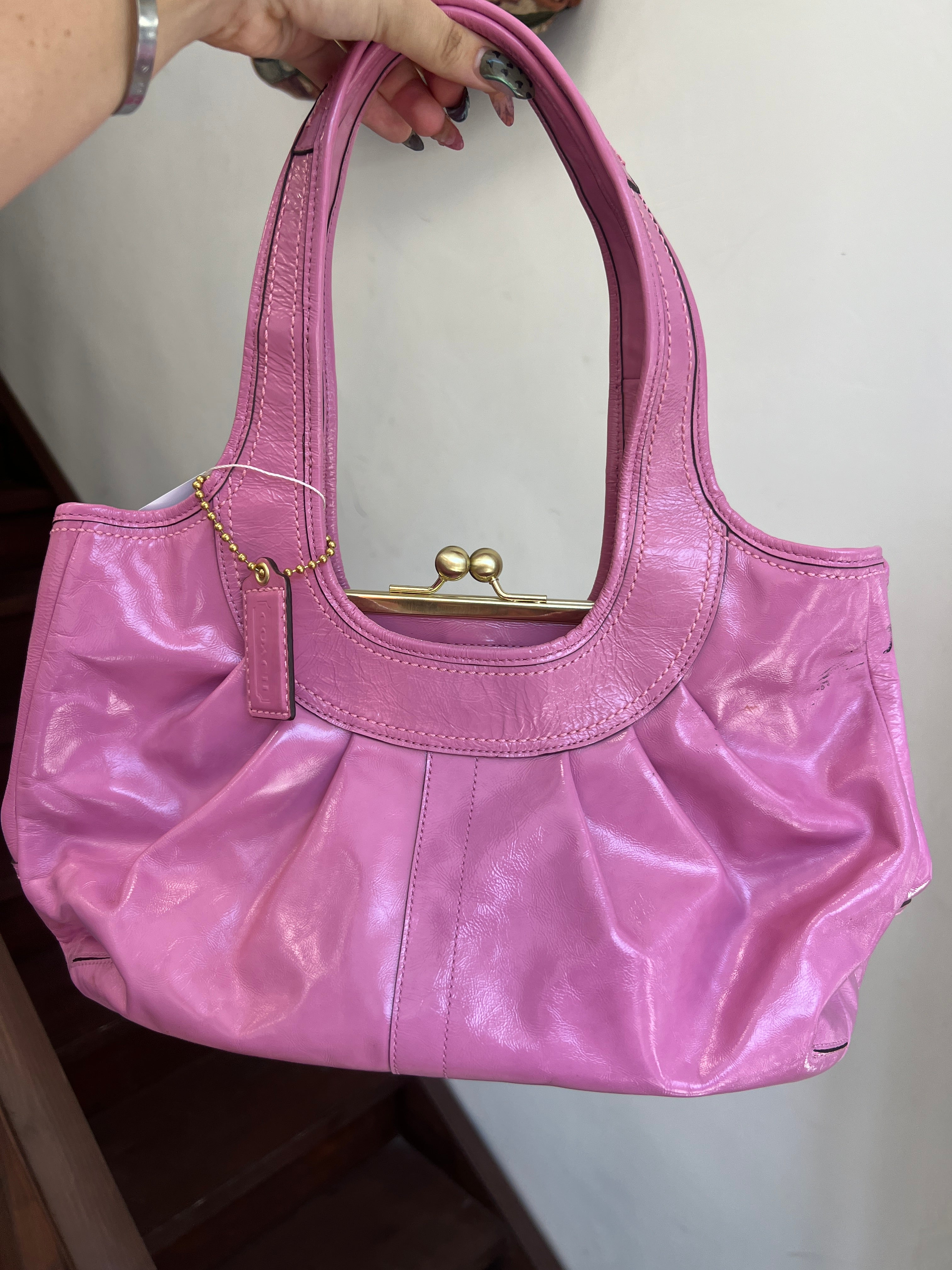 Coach Pink Ergo Hobo Leather Bag