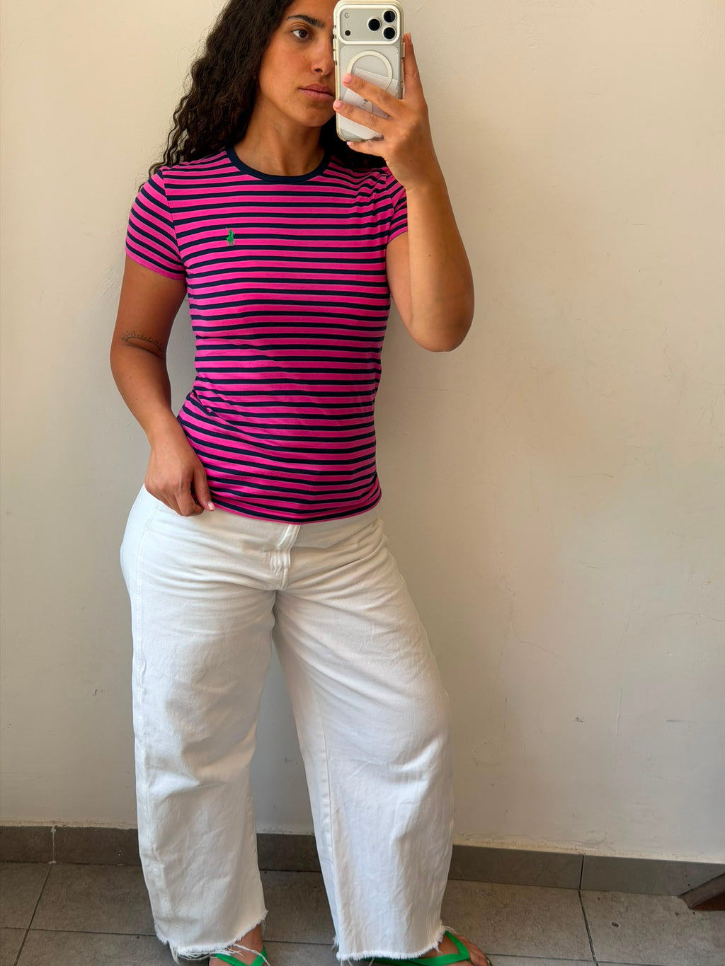 Striped Blue+Pink Ralph Lauren Tee S