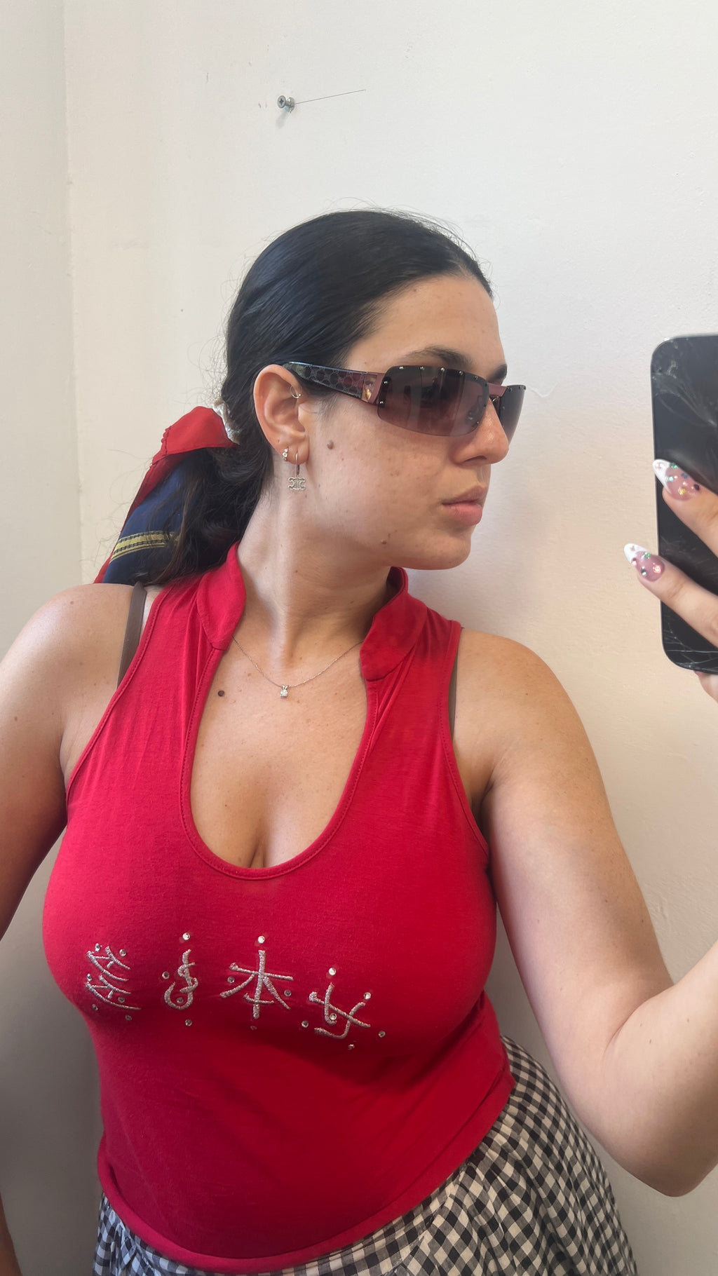Gucci Studded GG Sunglasses in Dark Purple