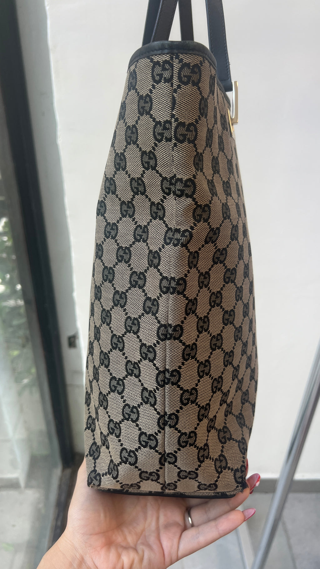 Gucci Canvas Tote Bag in Grey&Black