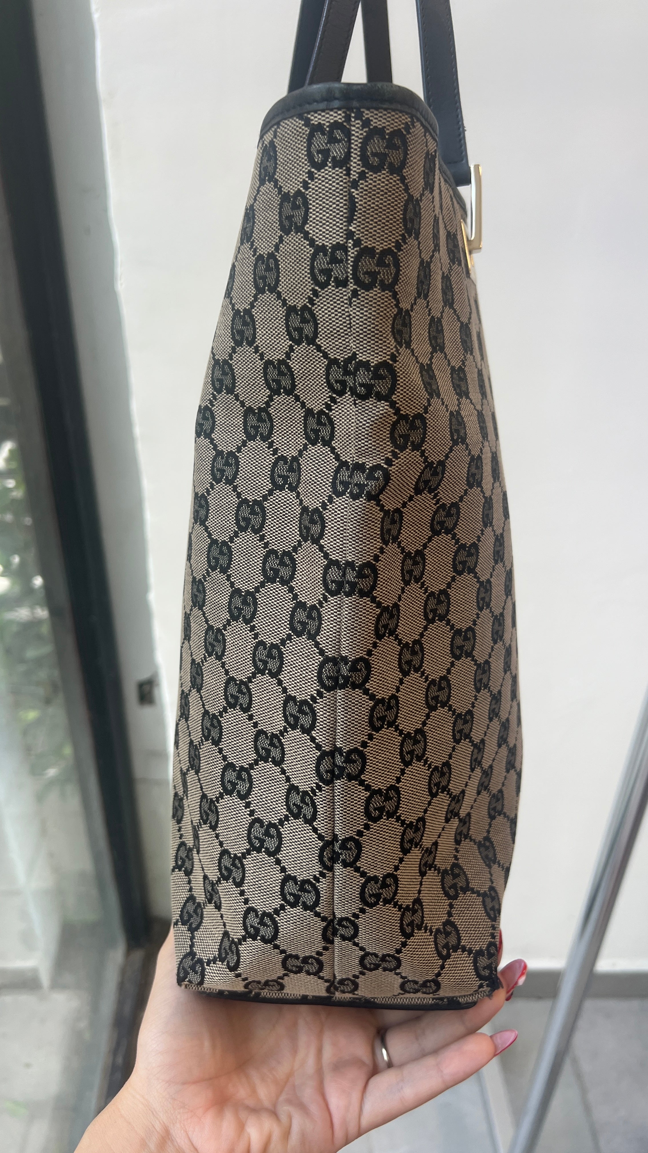 Gucci Canvas Tote Bag in Grey&Black