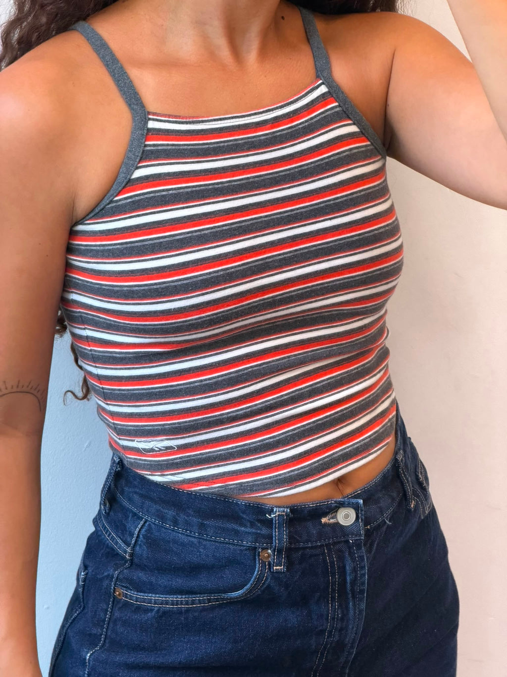 Striped Reebok Tank Top S
