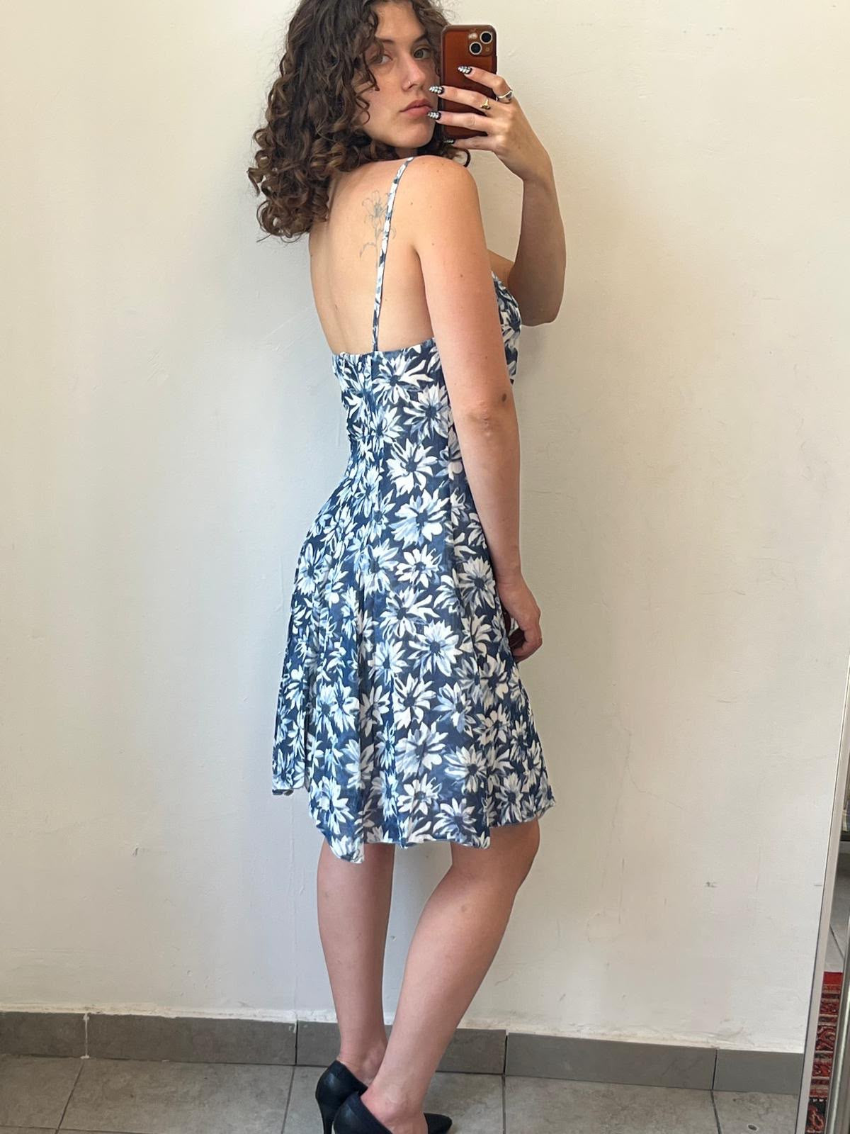 Kookai Blue Flowery Dress S-M