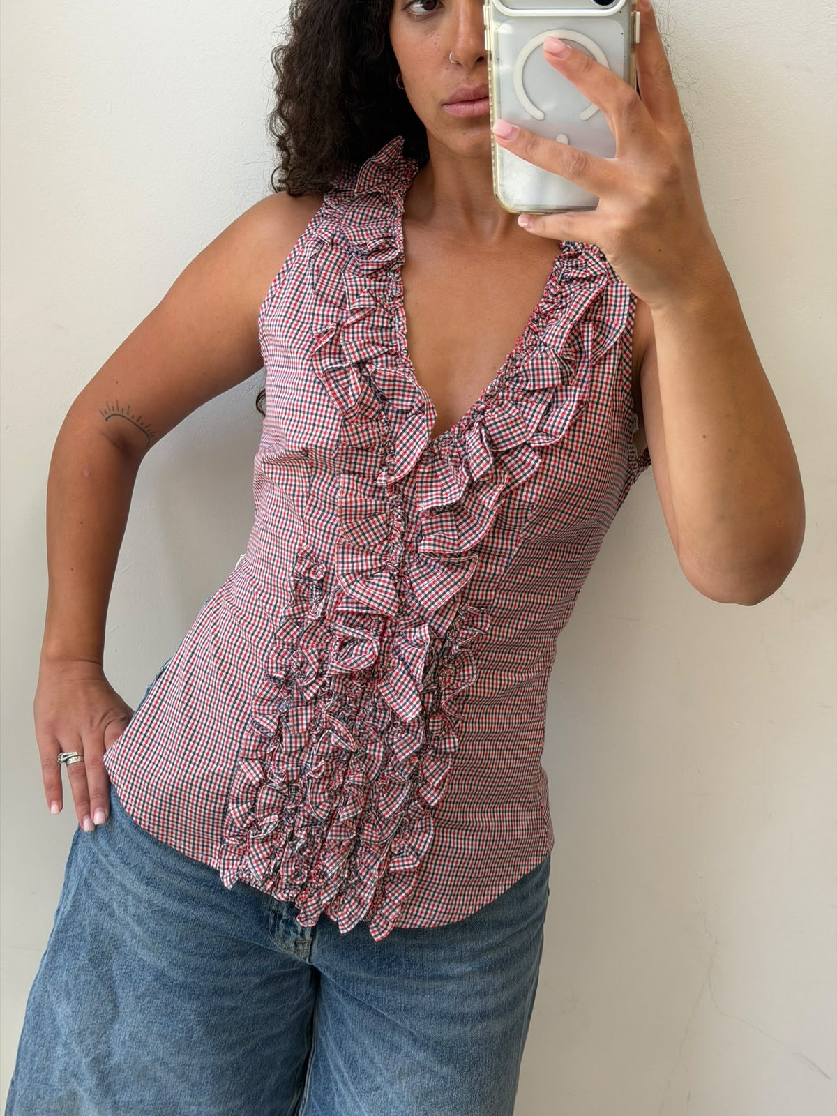 Raffles v-neck tank top size M