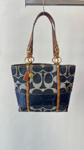 Coach Striped Legacy Denim Signature Tote
