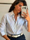 Checkered Botton-up long sleeve shirt M-L