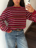 Striped Velour Sweatshirt Size L