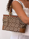 Coach Gallery Signature Canvas Turnlock Tote Bag