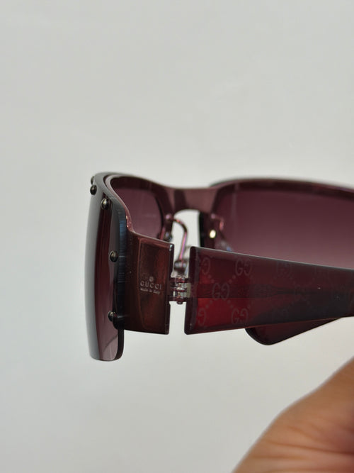Gucci Studded GG Sunglasses in Dark Purple