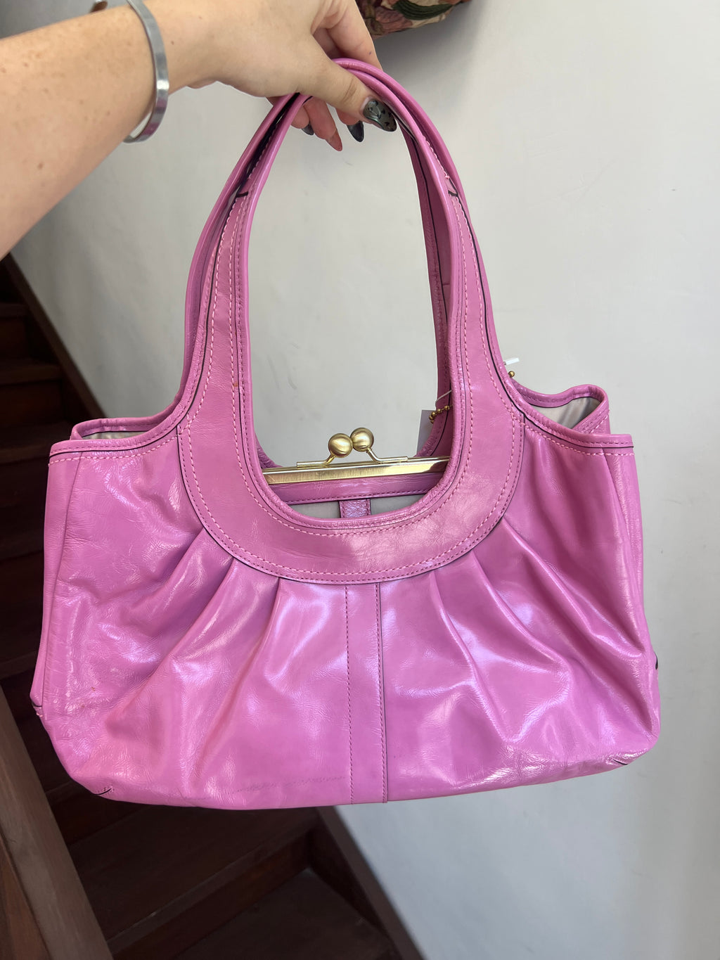 Coach Pink Ergo Hobo Leather Bag