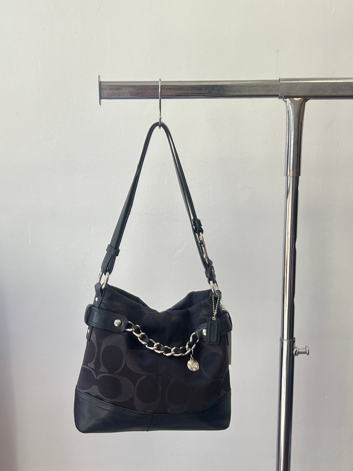 Coach Black Signature Canvas Shoulder/Crossbody Bag